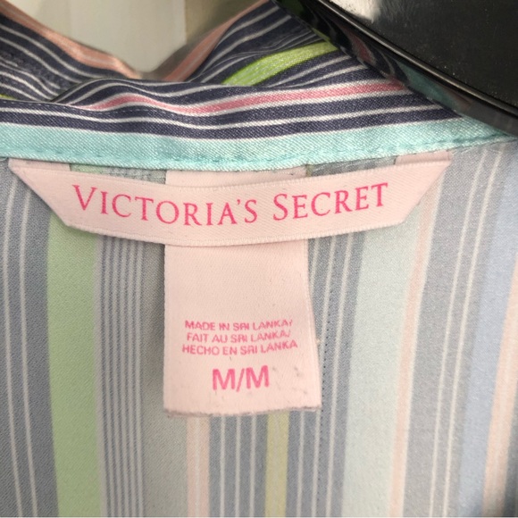 Victoria's Secret Satin Striped Pajama Shirt SZ M - Picture 5 of 13